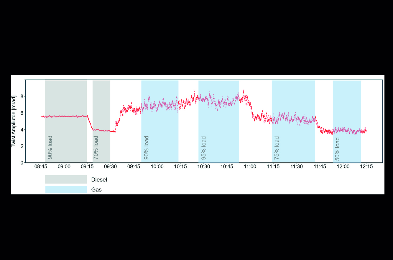 Picture 2: Measured damper twist amplitudes.