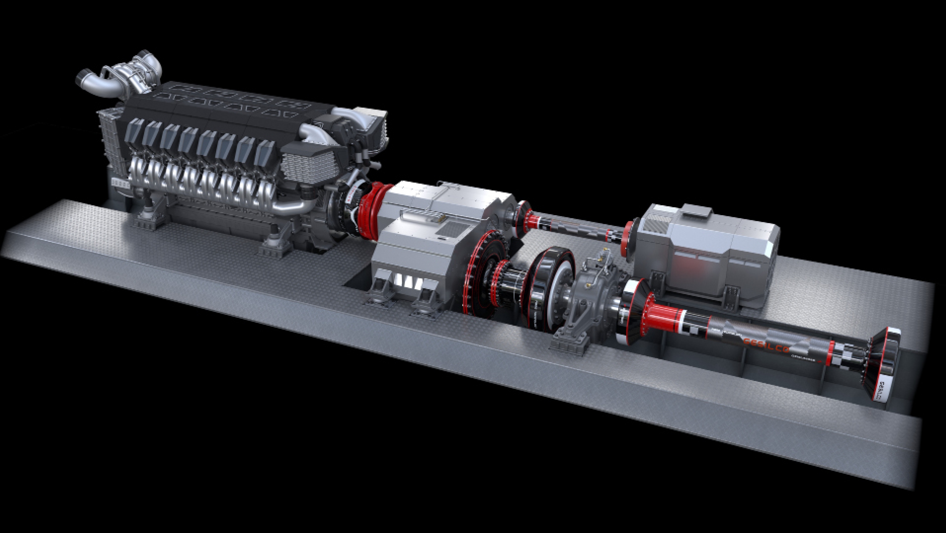 Picture 3: Mechanical hybrid powertrain with internal combustion engine and electric motor connected via a gearbox.